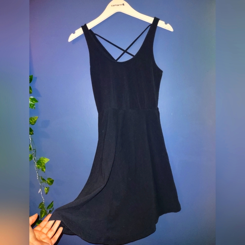Women's Black Strappy Mini Dress - Size M